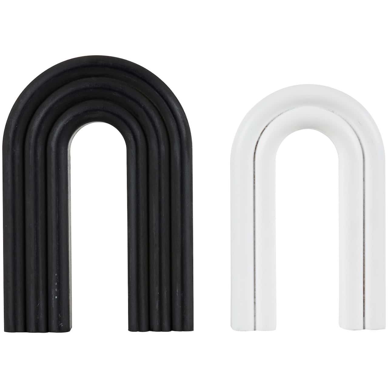 Black & White Geometric Layered Arch Sculpture Set